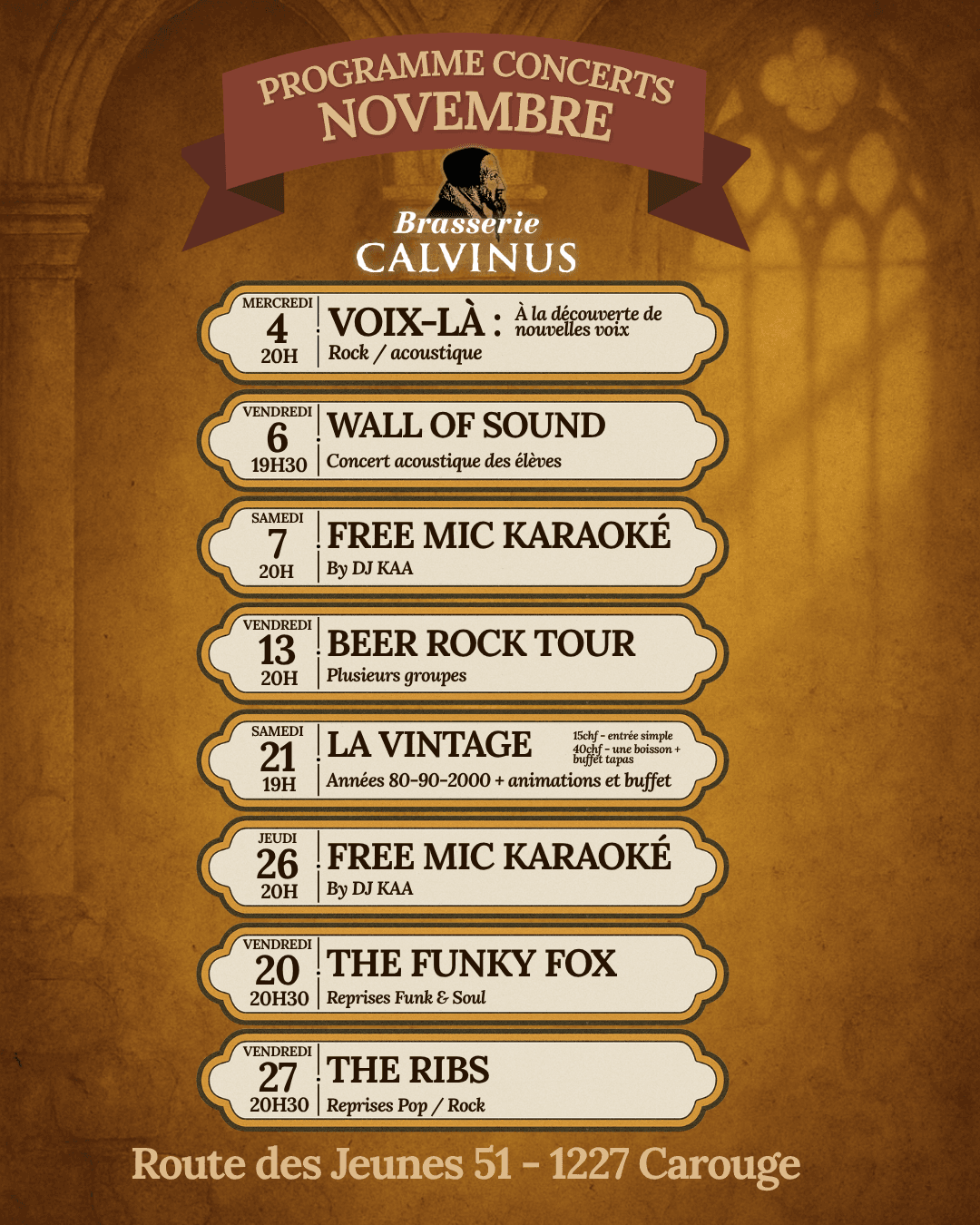 Programme du Mois - Brasserie Calvinus